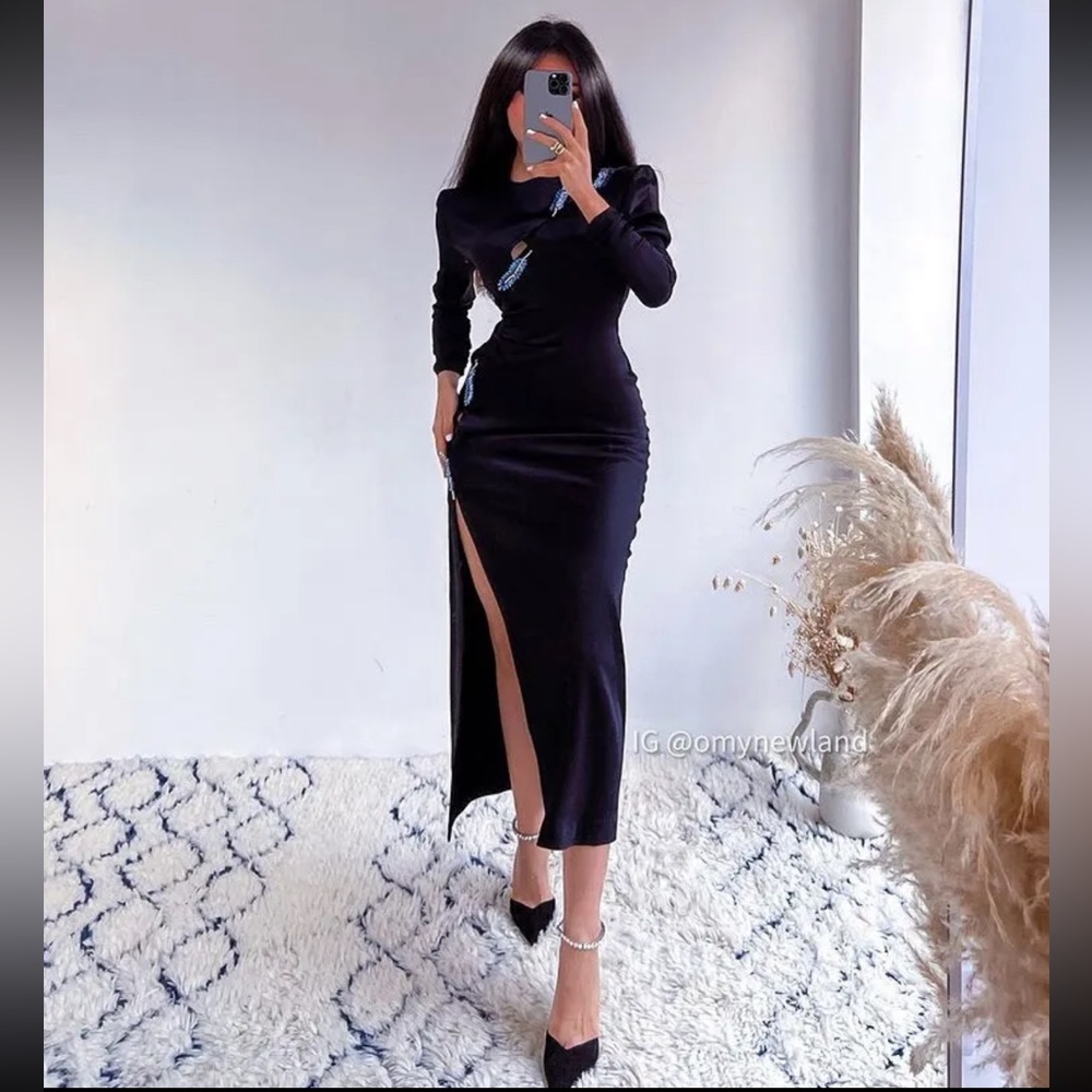 ZARA LEAF SATIN EFFECT DRESS - Picture 6 of 15